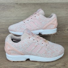 Adidas ZX Flux Womens Pink White Knit Running Gym Trainers Size UK 4 EU 36 2/3