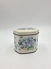 Huntley and Palmers Tin Forget Me Not Floral White Blue Biscuit Tin Vintage