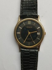 Mens Vintage Accurist Watch Working Battery In Used Condition