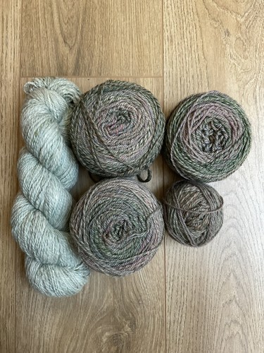 Green mix hand dyed handspun - green,