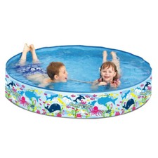 5ft Paddling Swimming Pool Dip Round Rigid Walls Easy Up 150cm x 25cm