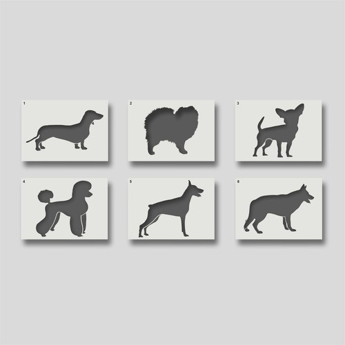 Reusable dog stencils - dog,