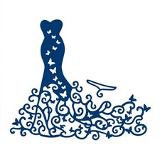 Tattered Lace. Metal Cutting Die. Red Carpet Dress.