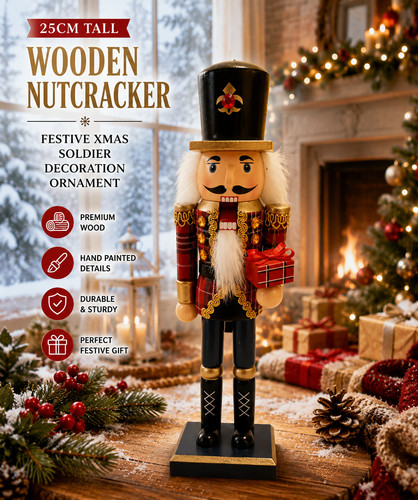 25cm tall christmas - 25cm, wooden