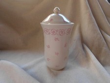 VINTAGE LAURA ASHLEY NORMANDY ROSE in PINK ~ LIDDED STORAGE JAR ~ COTTON WOOL?
