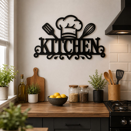 Kitchen wall decor wooden sign - decor,