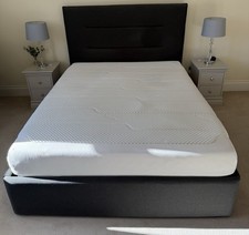 TEMPUR Cloud Kingsize Mattress & TEMPUR Grey Bed Base With Storage & Headboard