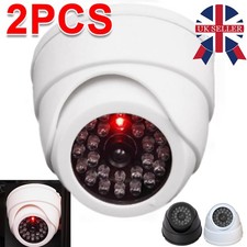 2Pcs DUMMY DOME CCTV SECURITY CAMERA FLASHING LED INDOOR OUTDOOR FAKE CAM F