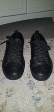 Ladies black leather Ecco lace