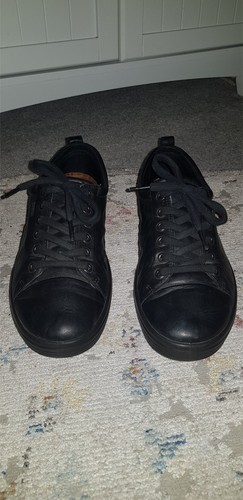 Ladies black leather ecco - black,