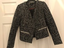 Topshop Black Tweed Blazer Size UK 8 PRISTINE Condition