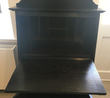 Antique Solid Oak Edwardian Writing Bureau Desk Dark Wood Jacobean  Secretaire