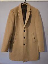 Men’s Camel Overcoat XL – Tailored Smart Coat - Excellent Condition