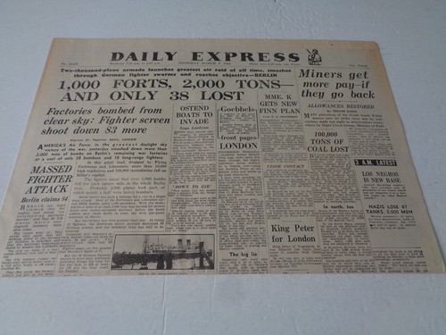 Ww2 wartime newspaper daily - wartime,