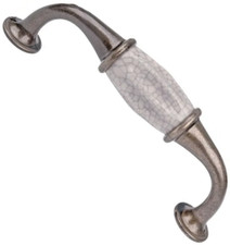 Traditional Crackle Glaze Ceramic Kitchen Cupboard Door Drawer Handle Knob 