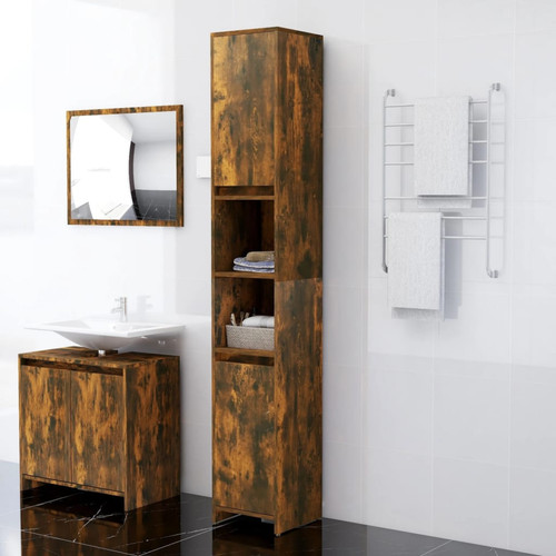 Bathroom cabinet smoked oak - smoked,