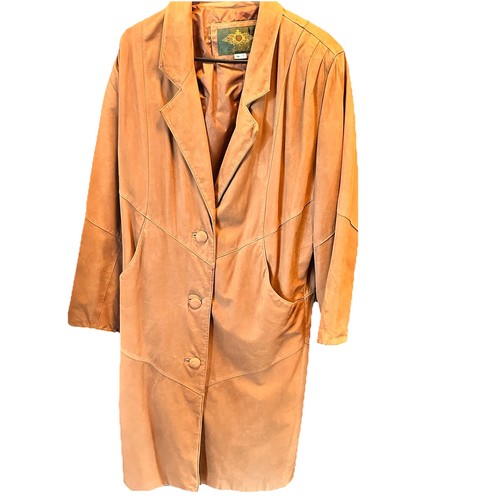 Tan leather trench - tan,