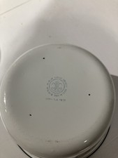 Job Lot of Vintage White Enamel Bowls Camping blue and black trim relist non pay