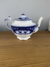 Antique Victorian Myott Crumlin Flow Blue Teapot