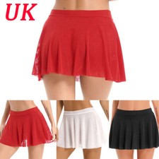 UK Women Sexy Lingerie Sheer Mesh See Through Mini Skirt Party Cocktail Clubwear