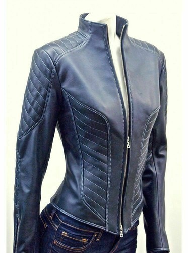 Leather jacket for womens blue - leather,