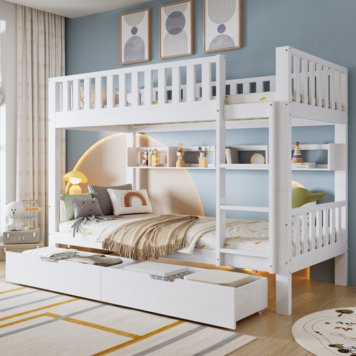 Bunk bed with ladder - bunk, storage