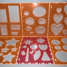 6 FISKARS Shapes & Borders Templates & Cutting Guides 8.5x11 Inches Each *SIX OF