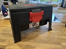 Keter Super Stool Box - VGC - 50x32x32cm - Tote Tray and Storage Bins in Lid