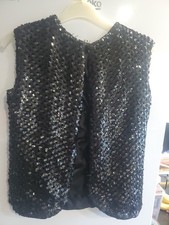 Black Sequined Sparkly Open
