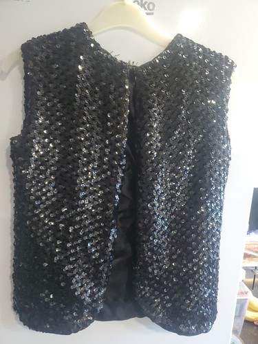 Black sequined sparkly - black, open
