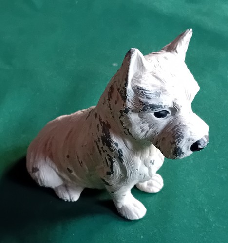 Vintage painted seated scottie - painted,
