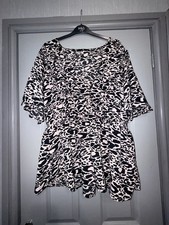 Very Pale Pink And Black Pattern Blouse Size 24