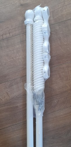White wooden curtain pole - white,