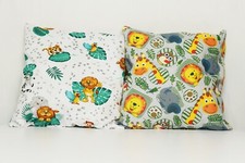 2pack baby pillows filled patterned cushions 4 pram cot bed jungle lion 1 year+