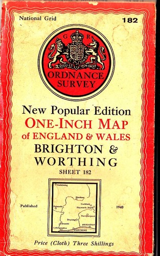 Ordnance survey cloth map - cloth, one
