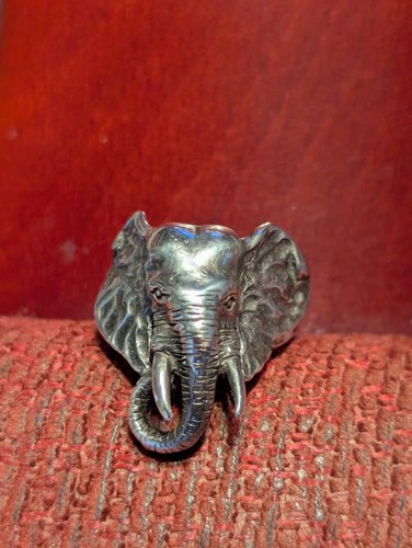 Solid silver ring elephant - ring,