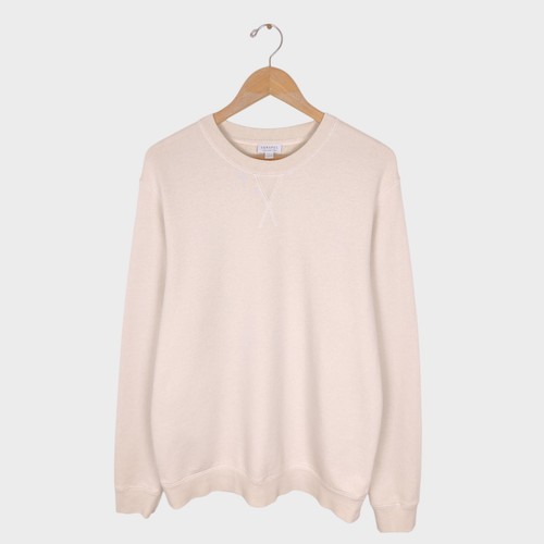 Sunspel men cream crewneck - cream,