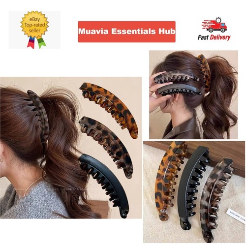 Tortoiseshell banana hair clip - tortoiseshell,