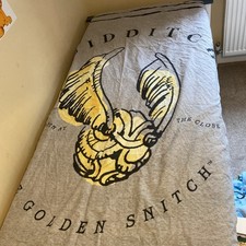 Harry Potter - the golden snitch -  Single Duvet Cover and Pillowcase white/grey