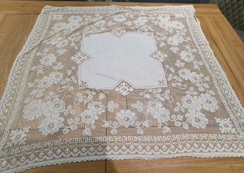 Vintage lace tablecloth 34x34 - vintage,