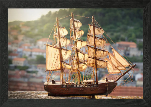 Old ship framed wall art - an,