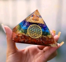 7 Chakra Of Life Orgonite Pyramid Positive Energy Spiritual Reiki Healing New