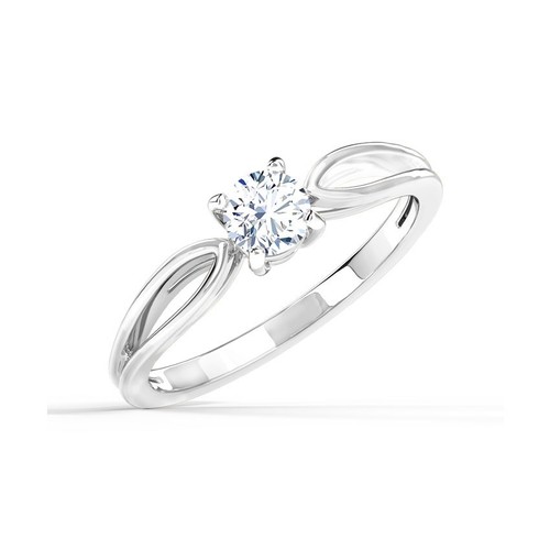 Round moissanite ring - moissanite, sterling
