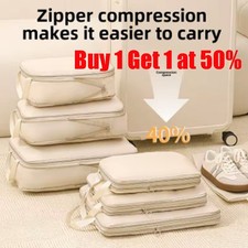 4Pcs Compression Bags Organiser Suitcases Packing Cubes Storage Luggage Travel