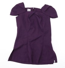 Florence Roby Womens Purple Polyester A-Line Size 12 Square Neck Zip