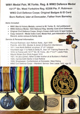 WW1 Medals to 15/17th Bn. West