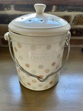 Kitchencraft 1850 Ceramic Spotted Compost Bin - Discontinued