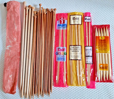 Bamboo Knitting Needles, Storage Bag with 11 pairs + NEW packs 5 pairs+ 5x d end