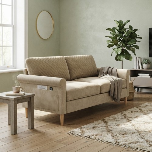 Modern beige upholstered - beige,