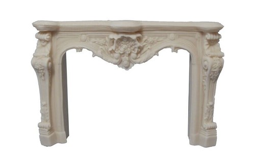 Carved fireplace white dolls - white,,
